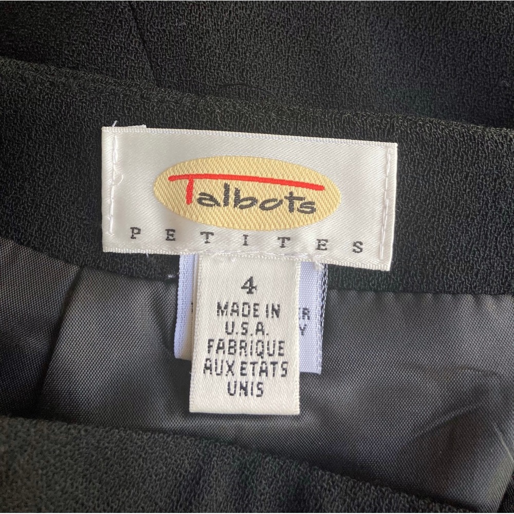 Vintage Talbots Petites Black 100% Wool Midi Skirt 4 - Picture 6 of 7